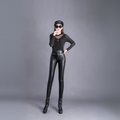 Stijlvolle PU-leren broek met hoge taille voor dames