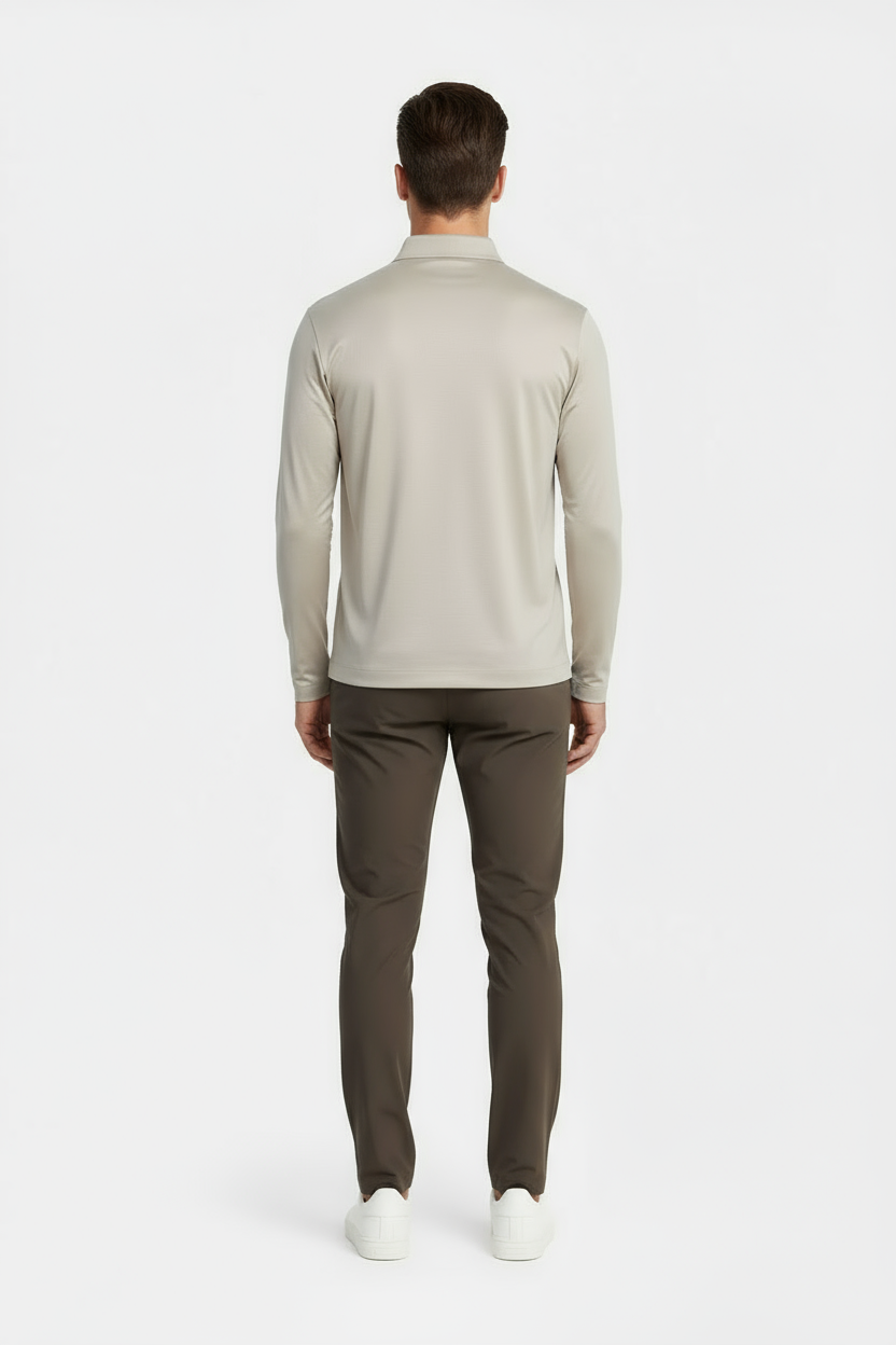 Beige Longsleeve Polo