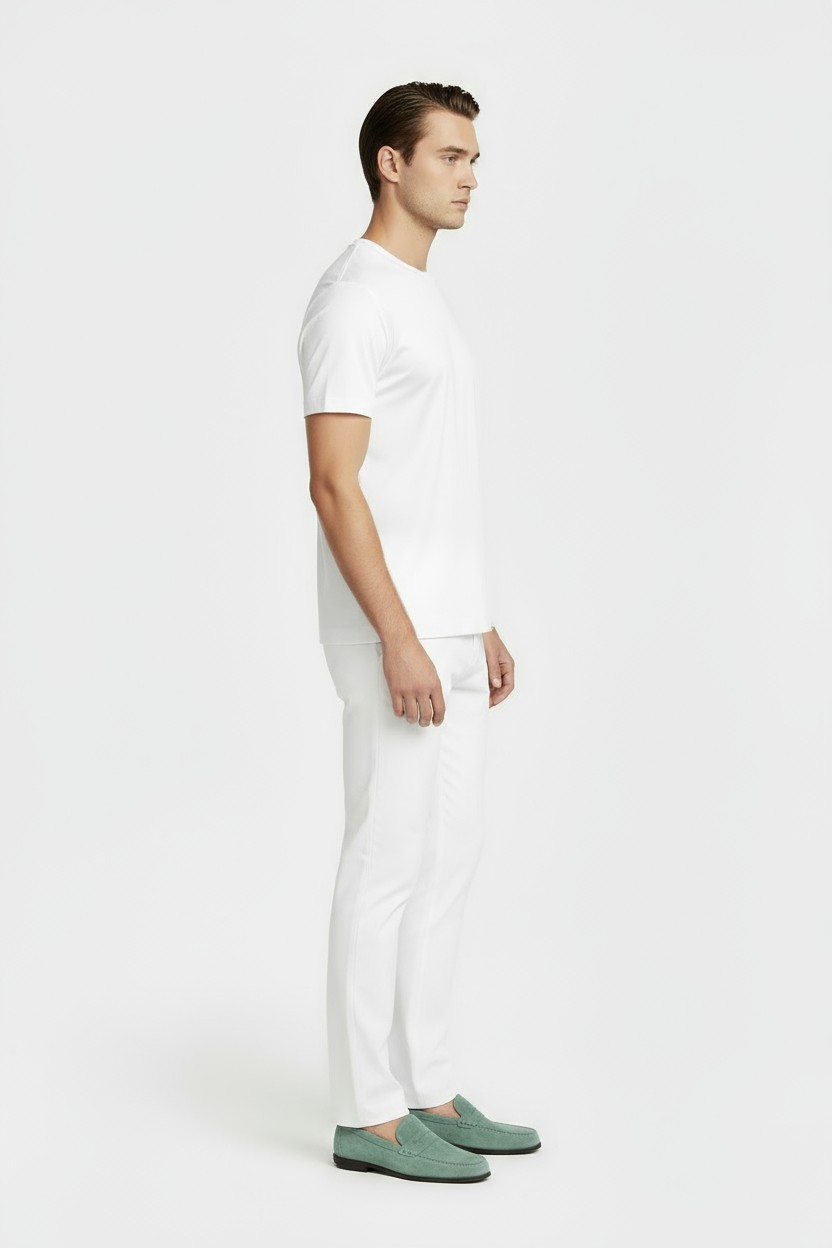 Luxe Glanzend Wit T-shirt