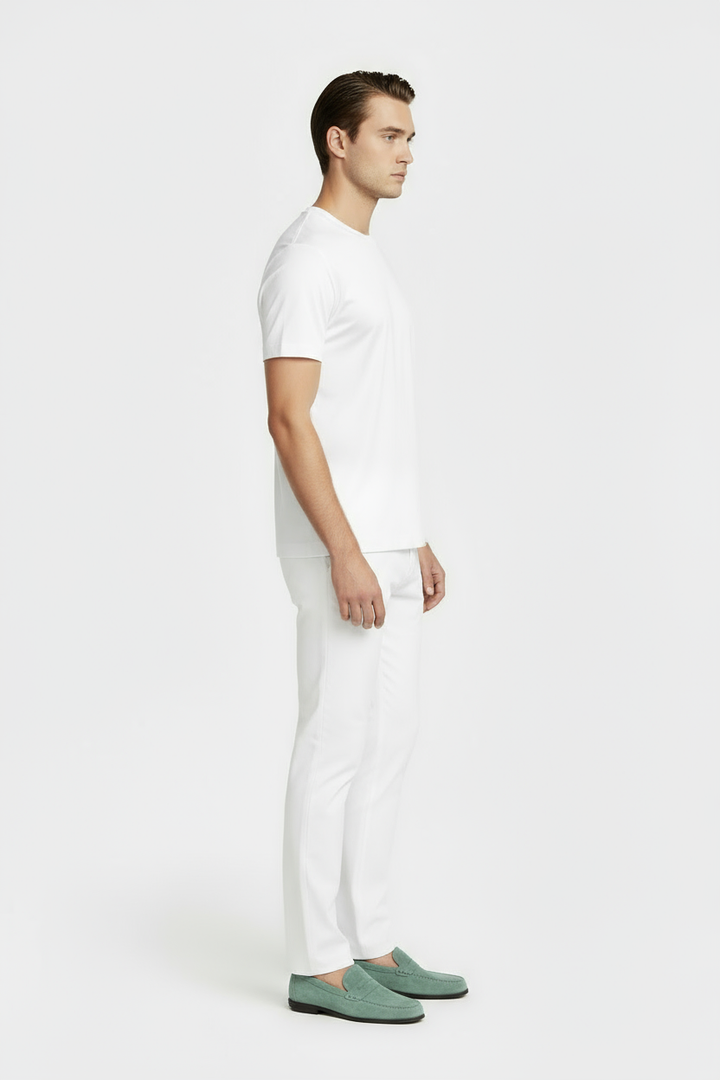 Luxe Glanzend Wit T-shirt