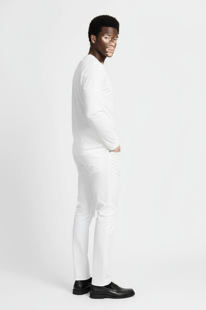 Luxe Witte Longsleeve T-shirt