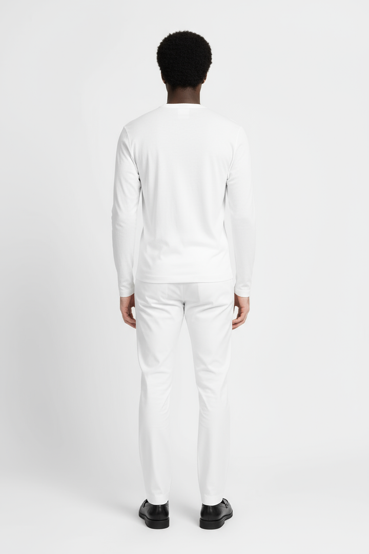 Luxe Witte Longsleeve T-shirt