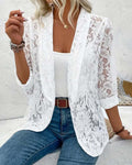 Elegante blazer met kanten rand