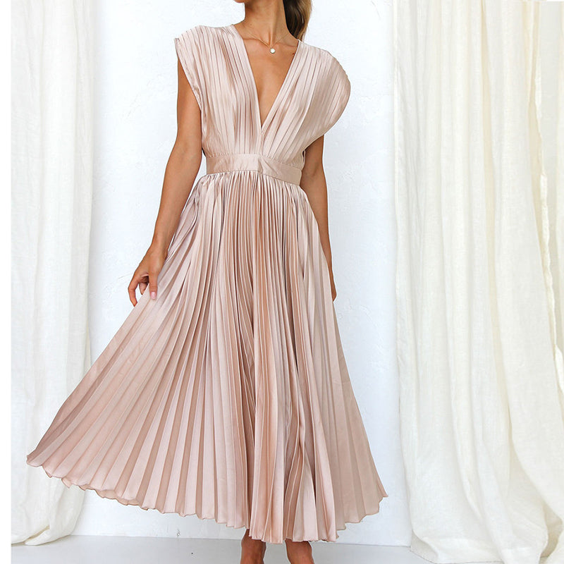 Elegante Mouwloze Zomerjurk met V-Hals