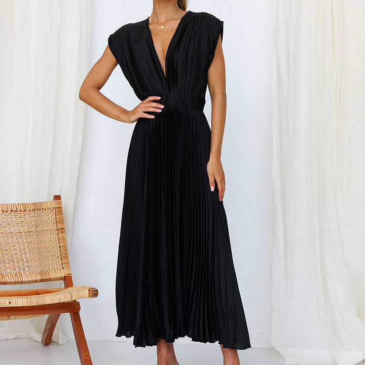 Elegante Mouwloze Zomerjurk met V-Hals