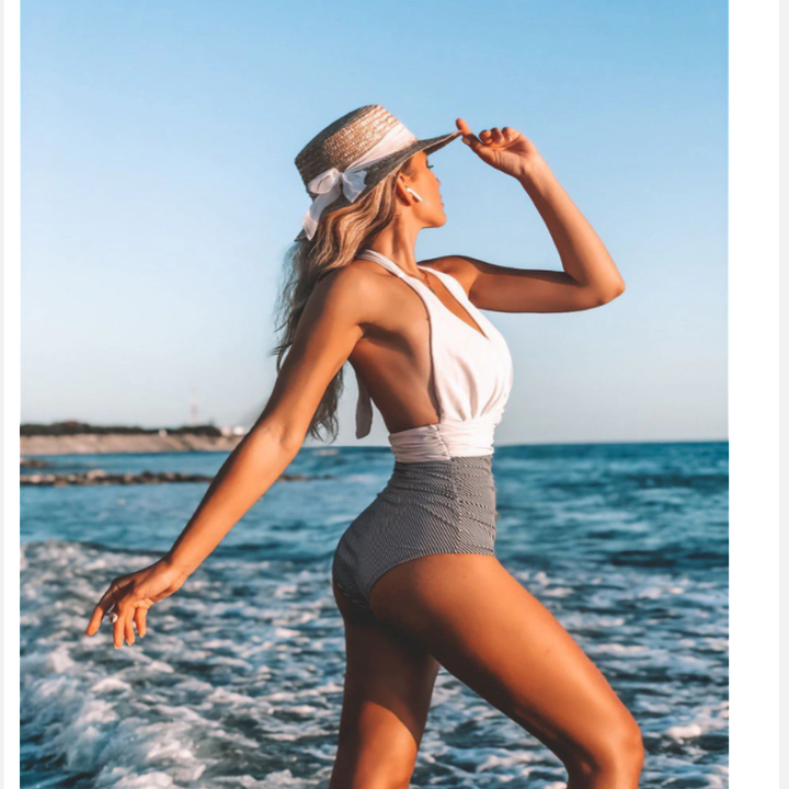 Sexy geplooide zomerstrandkleding voor dames in één stuk