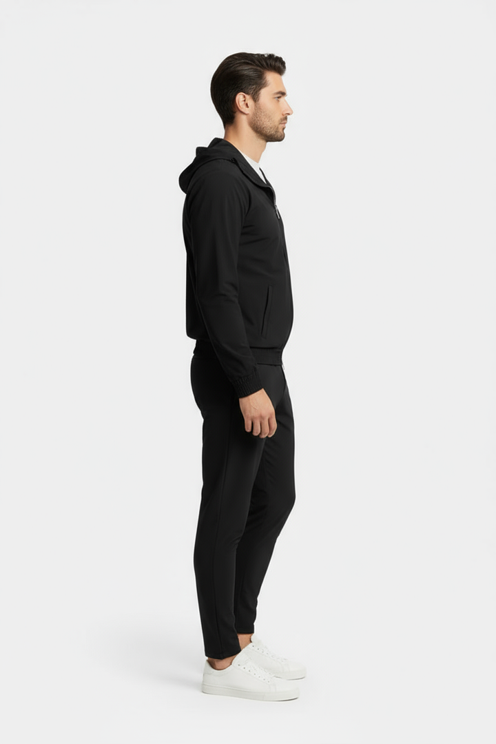 Onyx Black Hooded Tech Suit