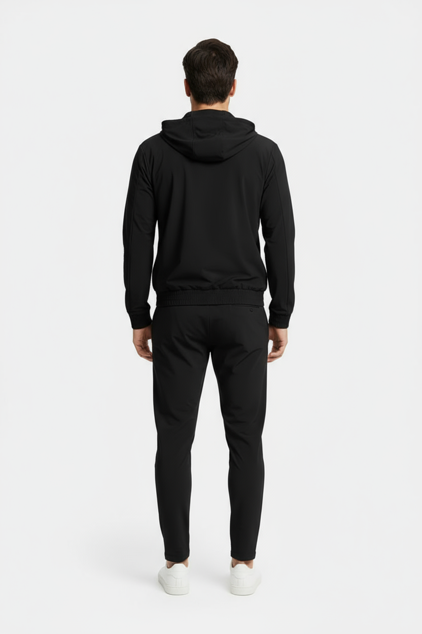 Onyx Black Hooded Tech Suit