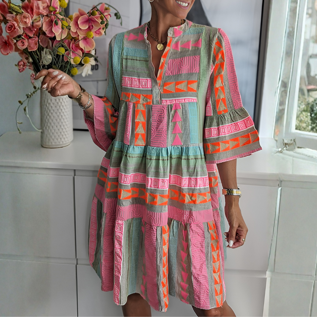 Boho Midi-jurk met losse pasvorm