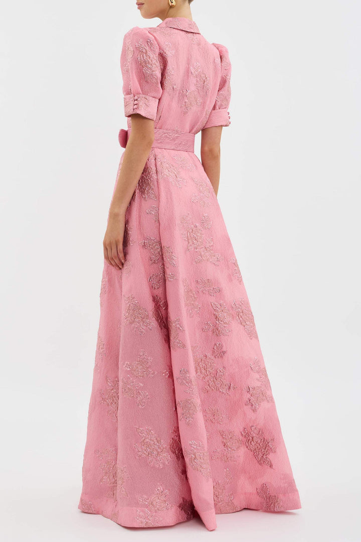 Korte Jurk met Pofmouwen en Bloemenprint