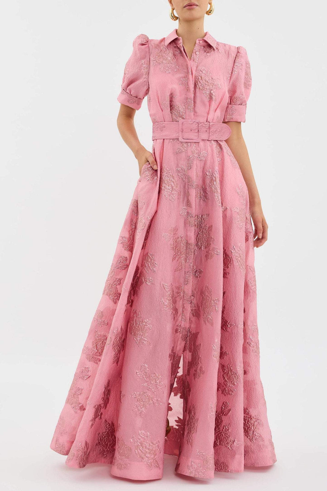 Korte Jurk met Pofmouwen en Bloemenprint