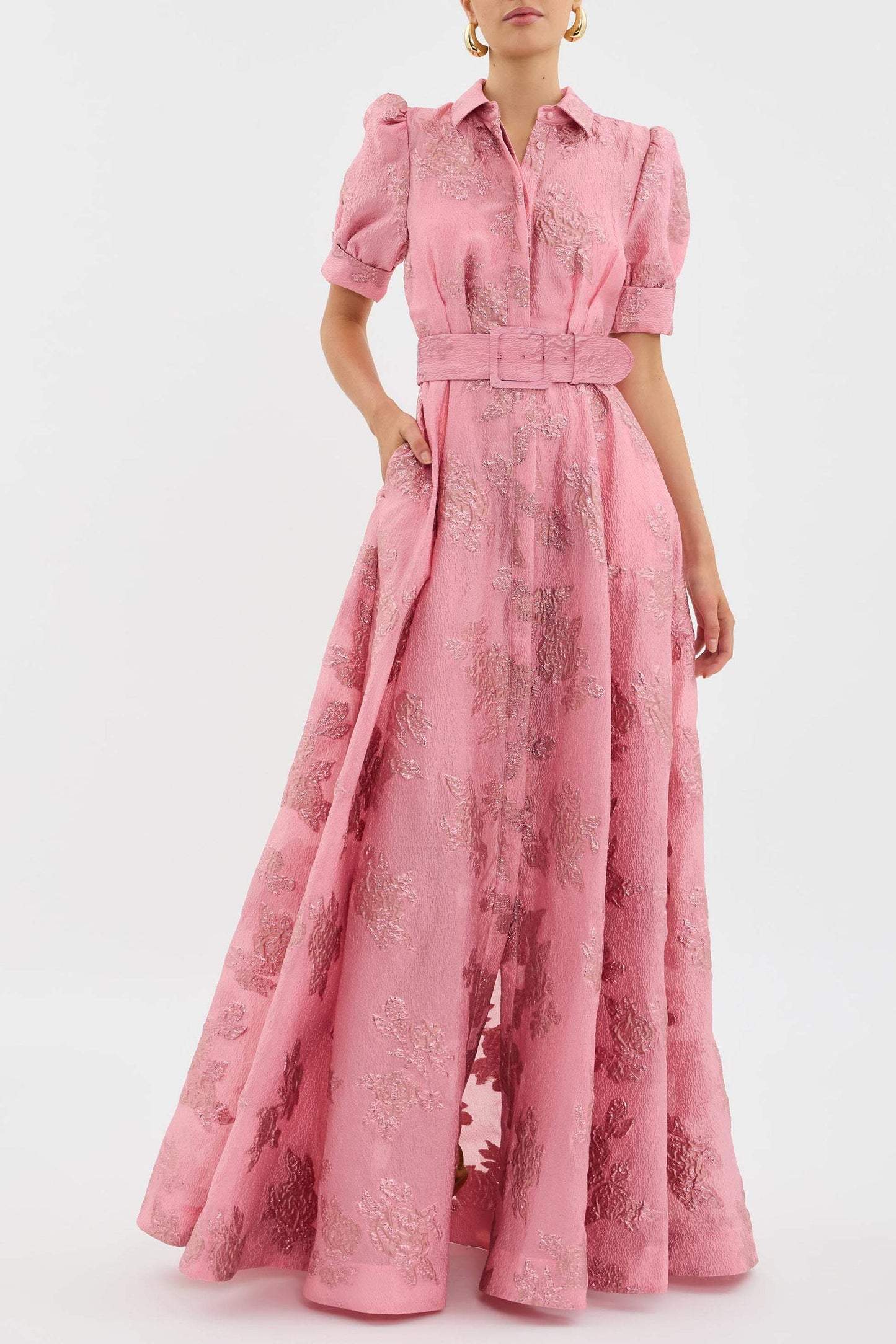 Korte Jurk met Pofmouwen en Bloemenprint