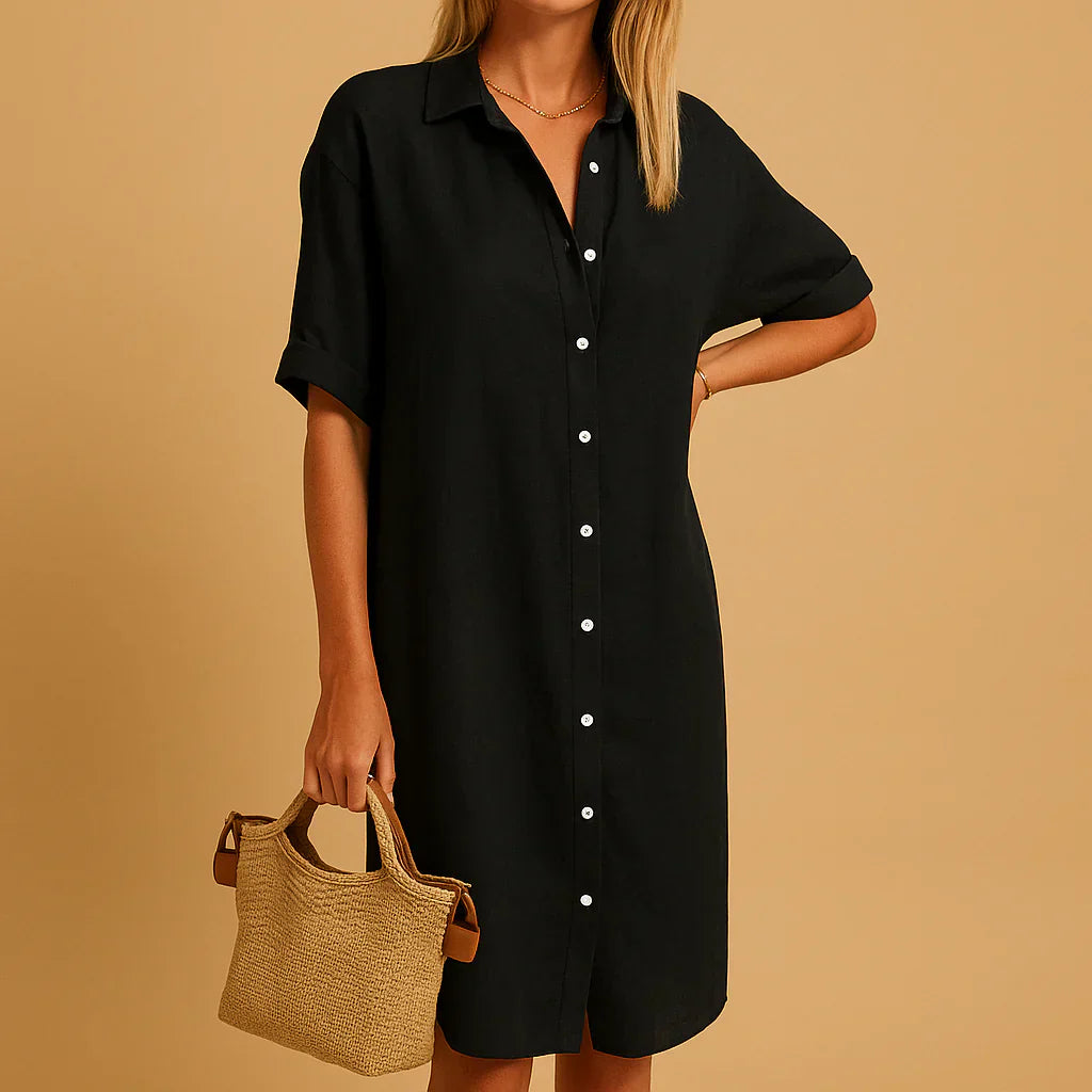 Relaxed Fit Overhemdjurk met Knoopjes