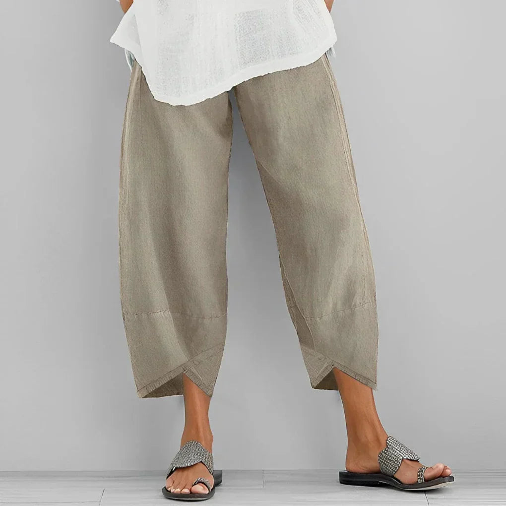 Elegante satijnen broek met wijde pijpen