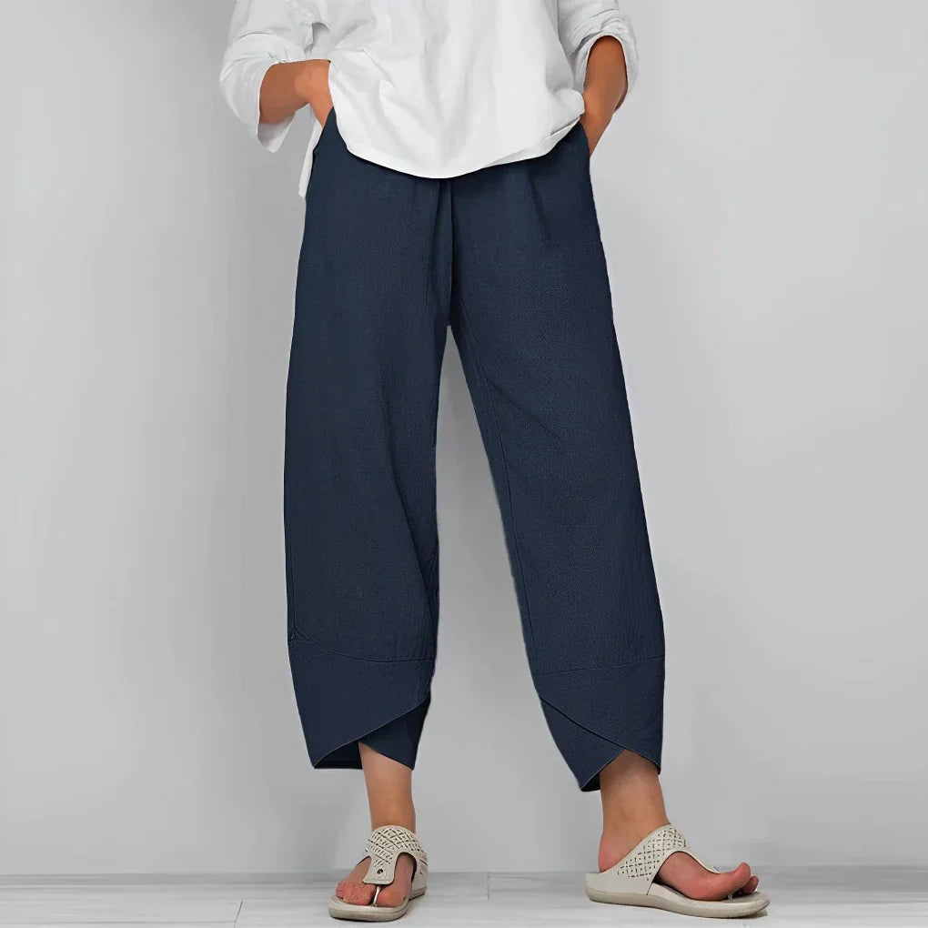 Elegante satijnen broek met wijde pijpen
