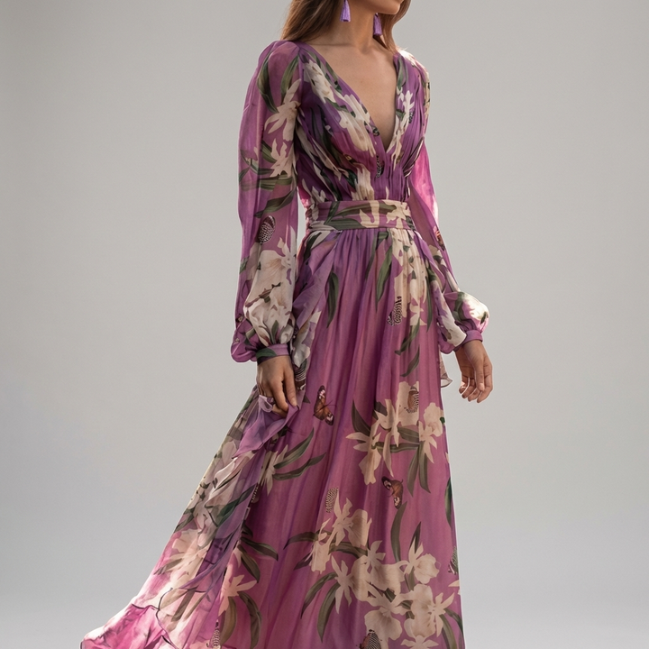 Elegante vloeiende silhouetjurk