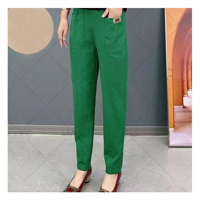 Katoenen Relax Fit Broek met Elastische Taille