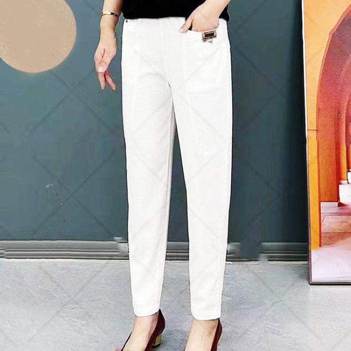 Katoenen Relax Fit Broek met Elastische Taille