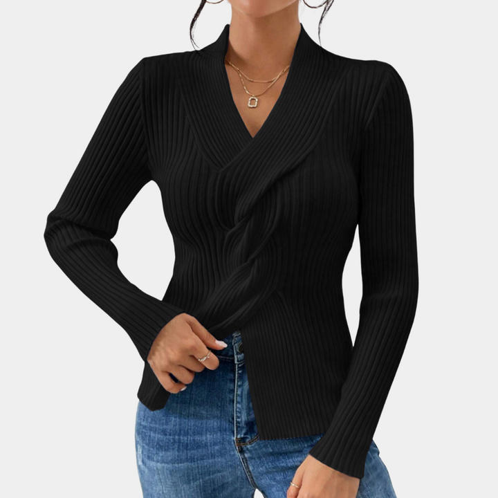 Elegante Gebreide Dames trui met v-hals