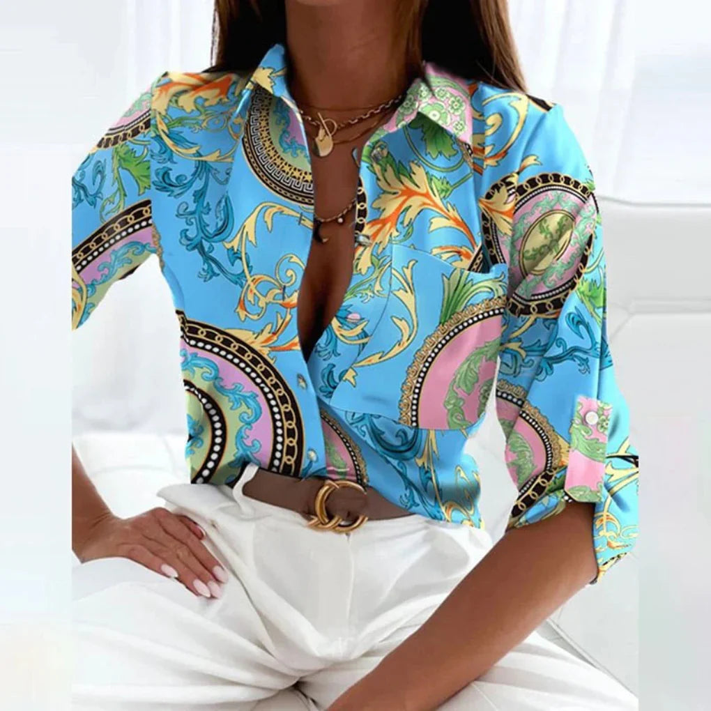 Dames blouse met puntkraag op maat
