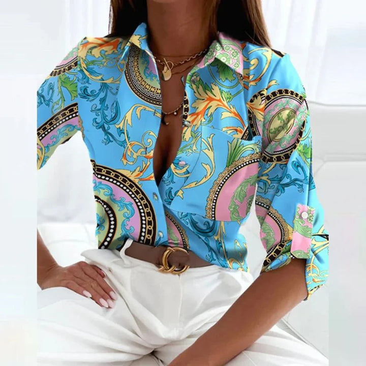Dames blouse met puntkraag op maat