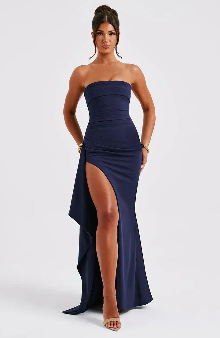 Off-Shoulder Maxi Jurk met Elegante Twist-Detail